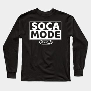 Soca Mode Brand Logo in White Print - Soca Mode Long Sleeve T-Shirt